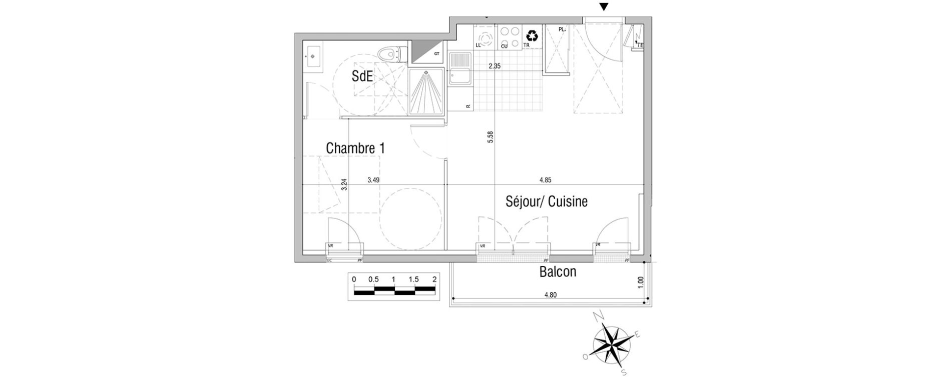 Appartement T2 de 43,75 m2 &agrave; Sannois Centre