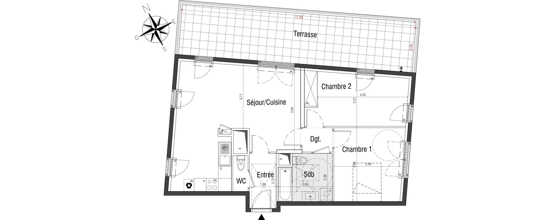 Appartement T3 de 68,76 m2 &agrave; Sannois Centre
