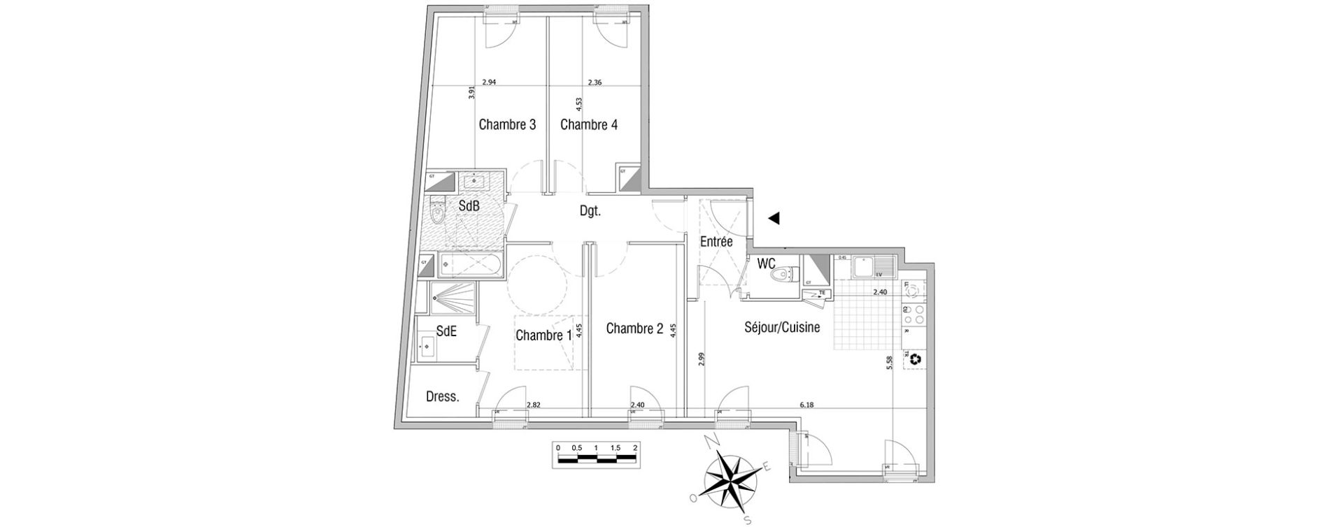 Appartement T5 de 91,73 m2 &agrave; Sannois Centre