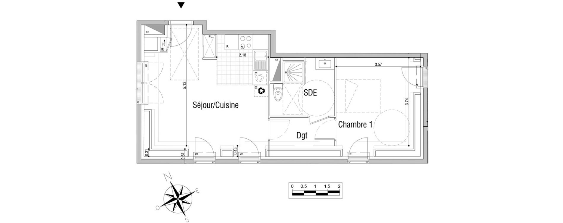 Appartement T2 de 48,79 m2 &agrave; Sannois Centre