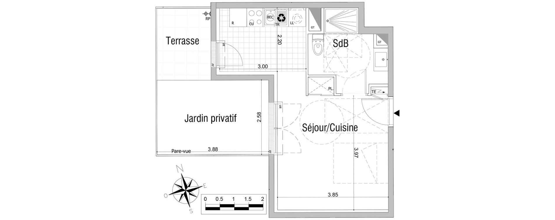 Appartement T1 de 29,08 m2 &agrave; Sannois Centre