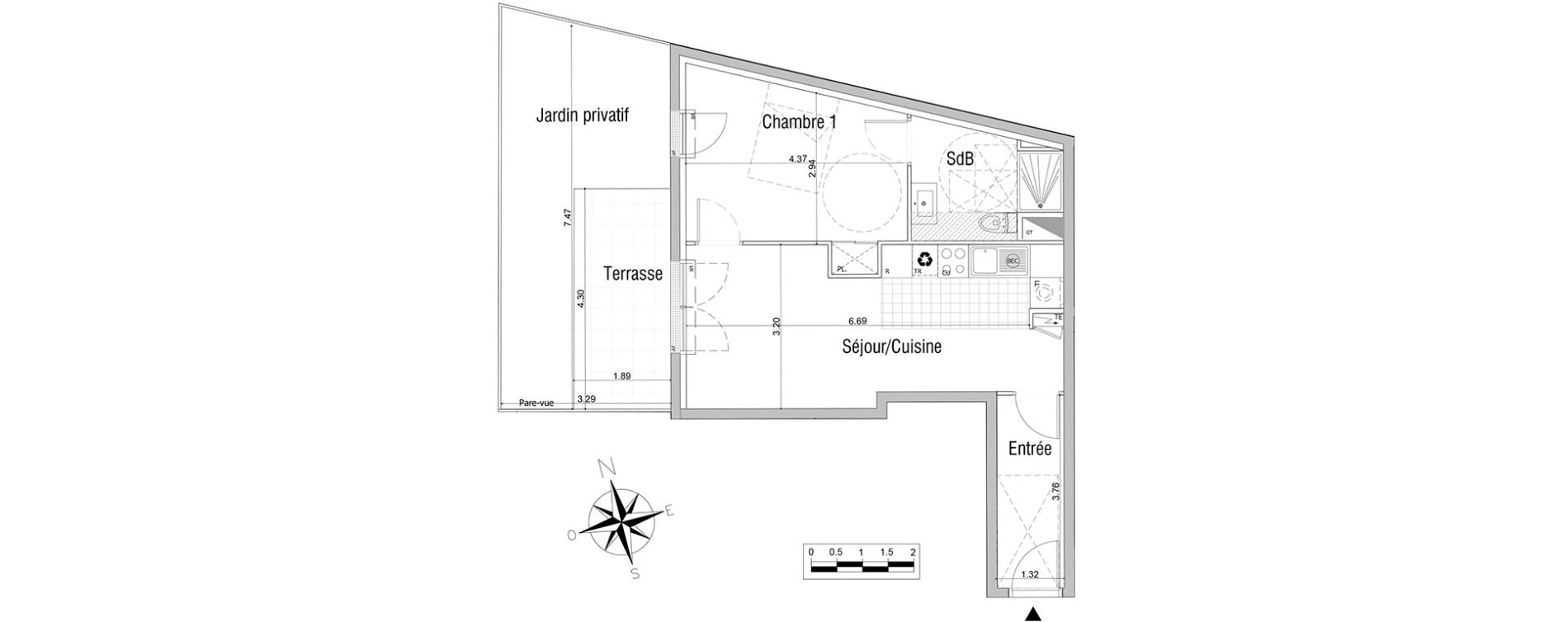 Appartement T2 de 45,52 m2 &agrave; Sannois Centre