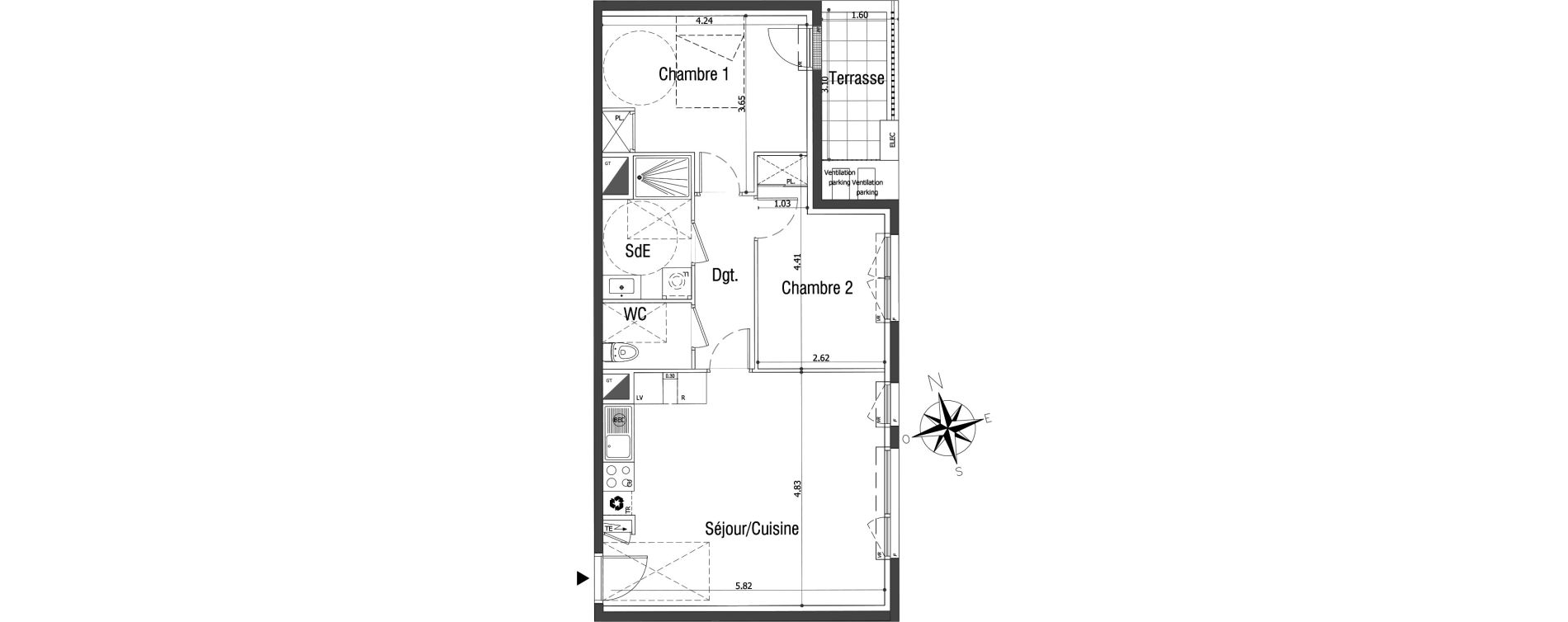 Appartement T3 de 61,84 m2 &agrave; Sannois Centre