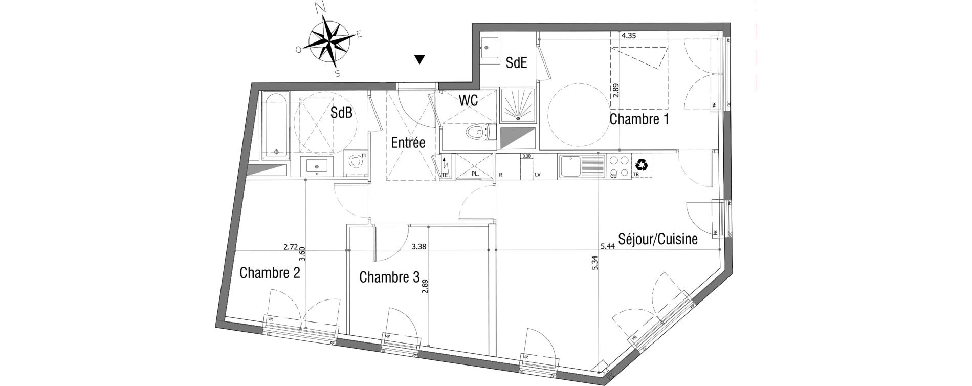 Appartement T4 de 74,56 m2 &agrave; Sannois Centre