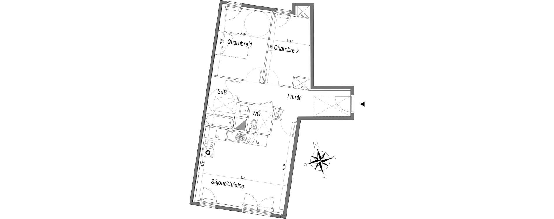 Appartement T3 de 64,07 m2 &agrave; Sannois Centre
