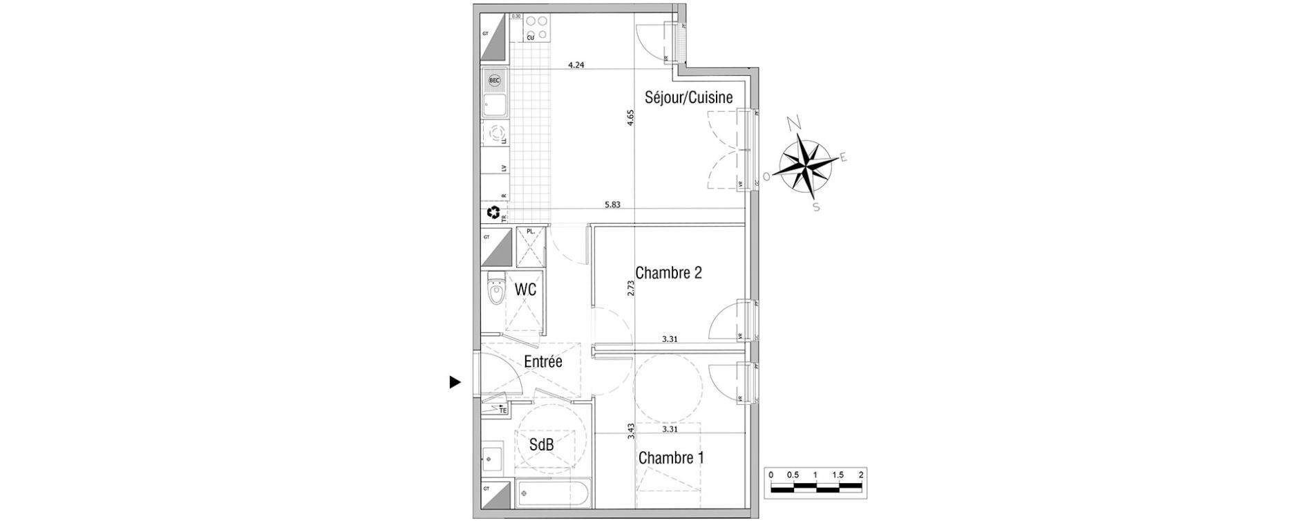 Appartement T3 de 57,71 m2 &agrave; Sannois Centre