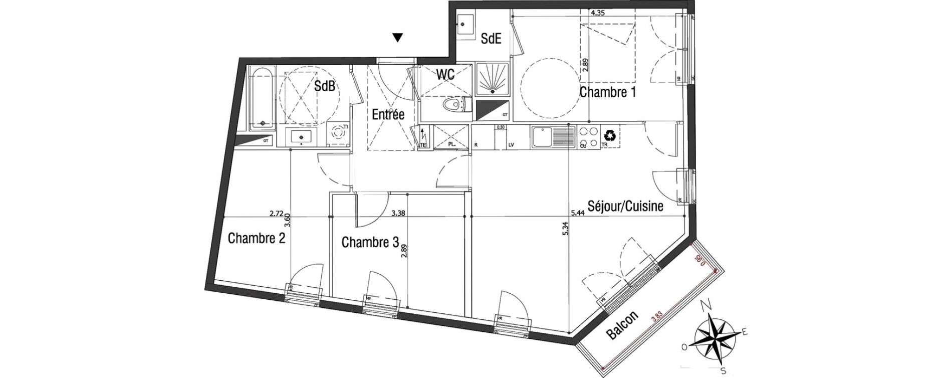 Appartement T4 de 74,63 m2 &agrave; Sannois Centre