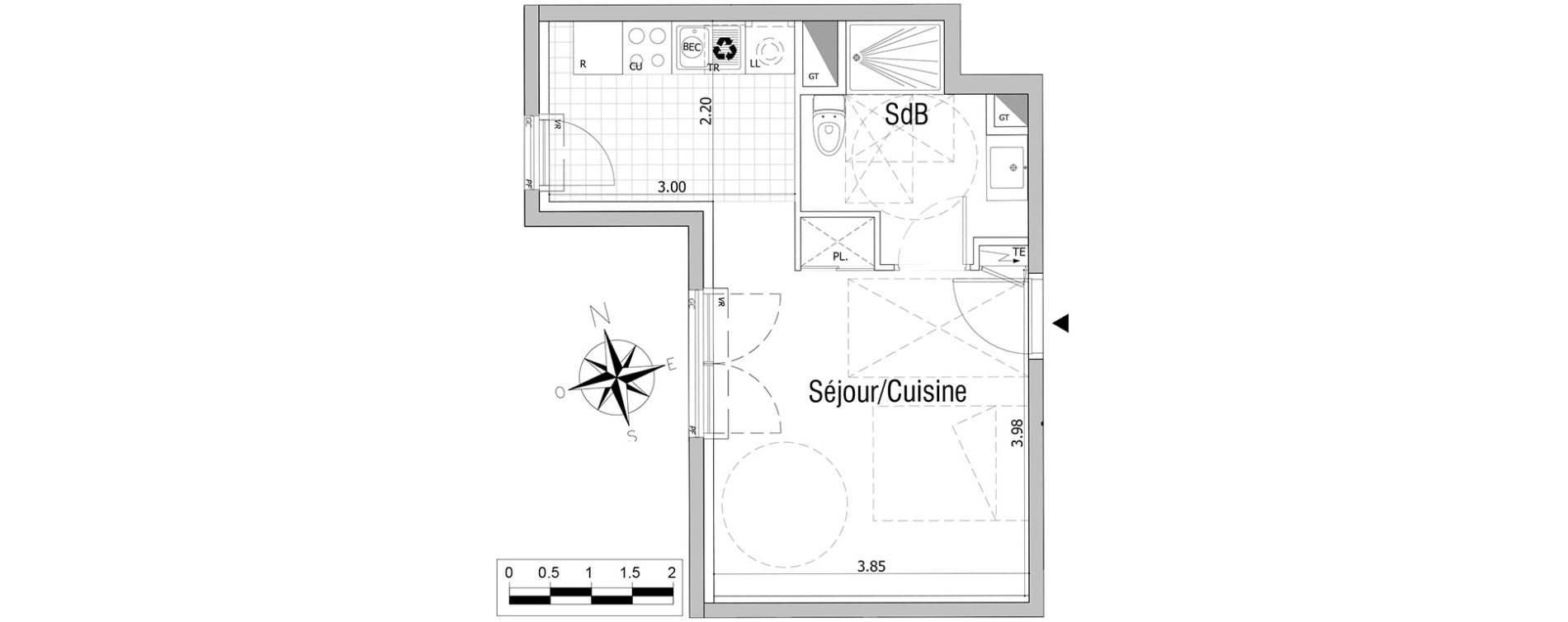 Appartement T1 de 29,09 m2 &agrave; Sannois Centre