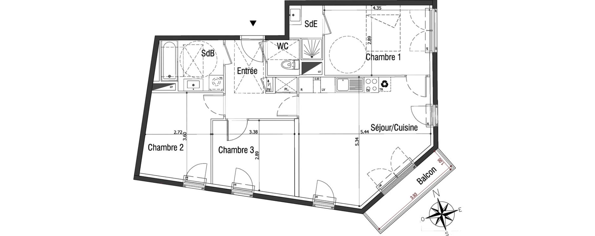 Appartement T4 de 74,63 m2 &agrave; Sannois Centre