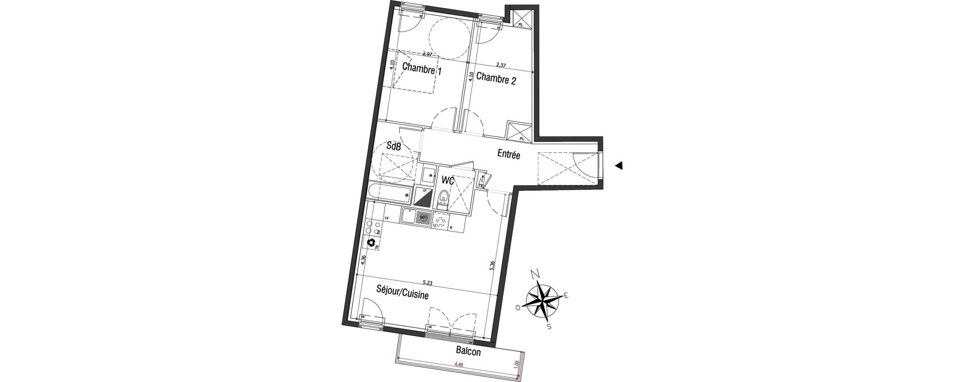 Appartement T3 de 64,11 m2 &agrave; Sannois Centre