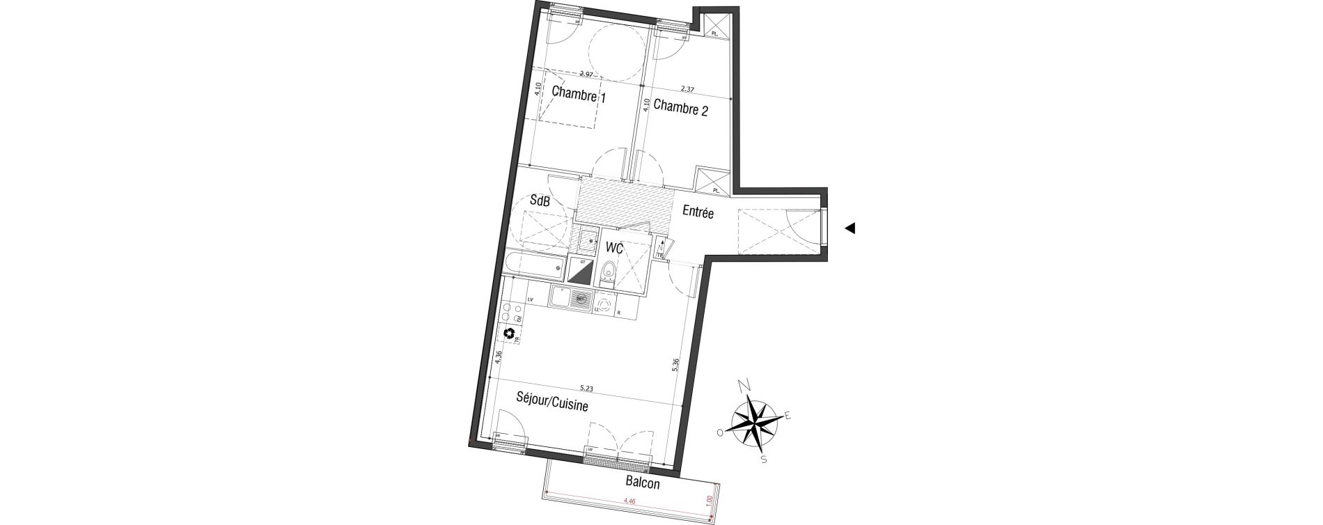 Appartement T3 de 64,11 m2 &agrave; Sannois Centre