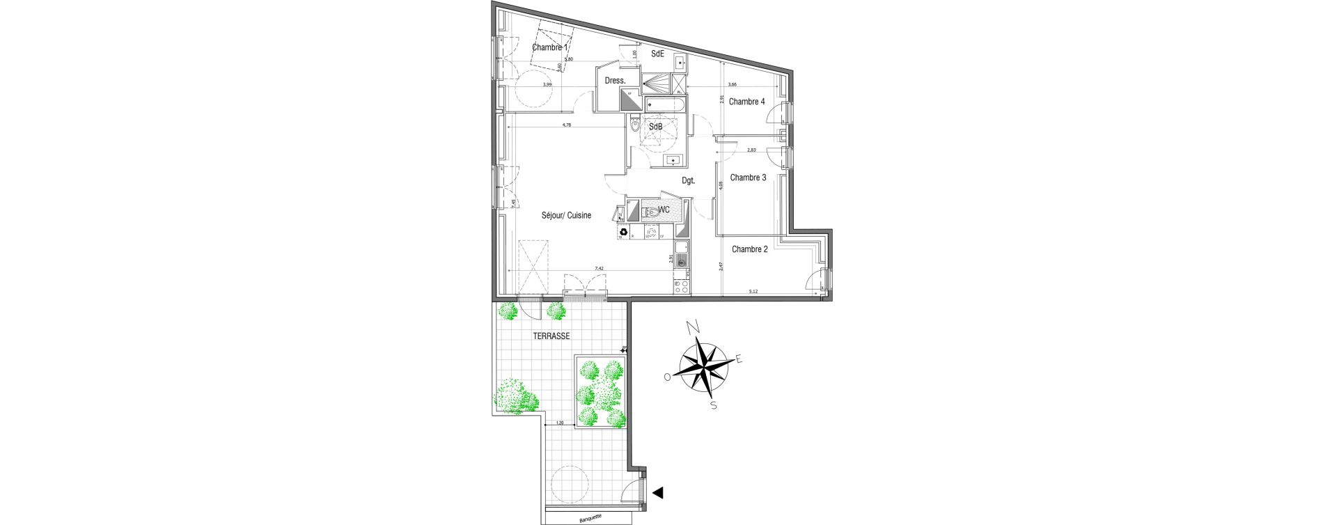 Appartement T5 de 115,10 m2 &agrave; Sannois Centre