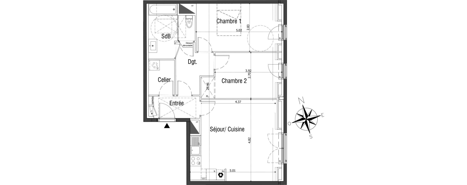 Appartement T3 de 67,37 m2 &agrave; Sannois Centre