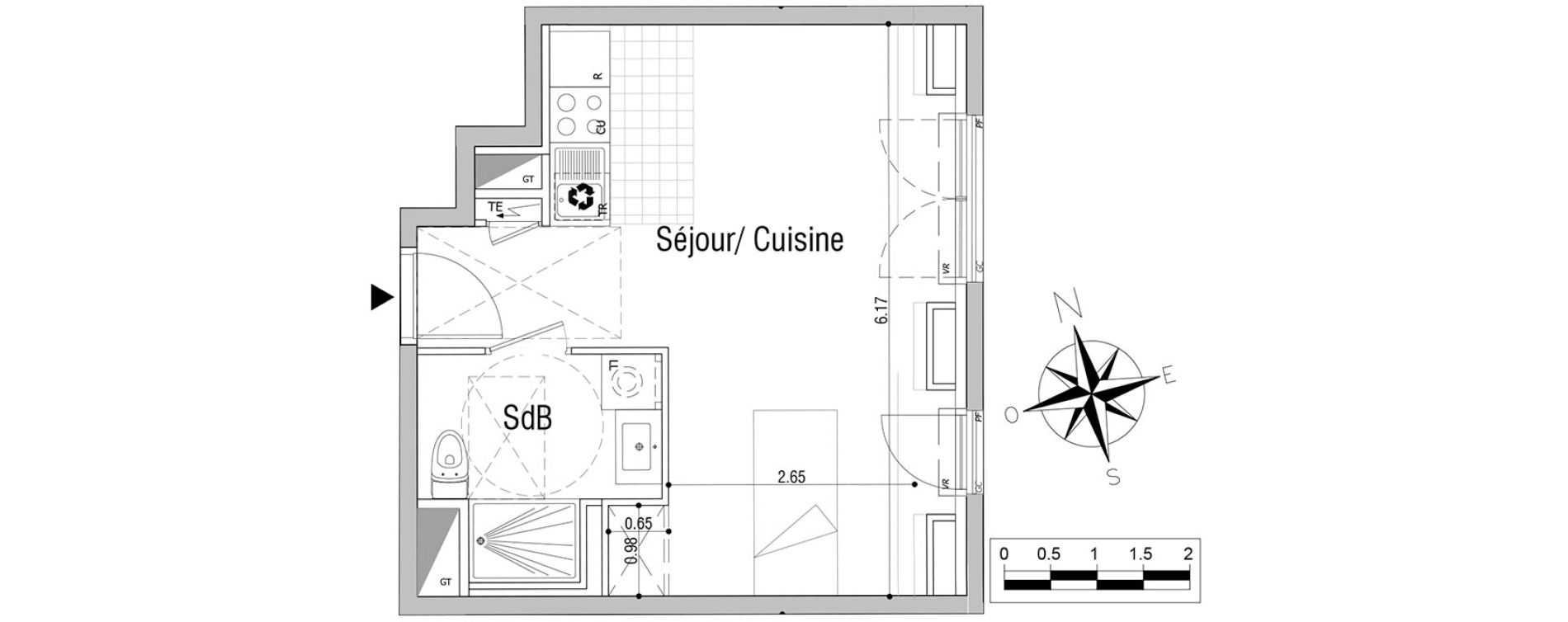 Appartement T1 de 30,52 m2 &agrave; Sannois Centre
