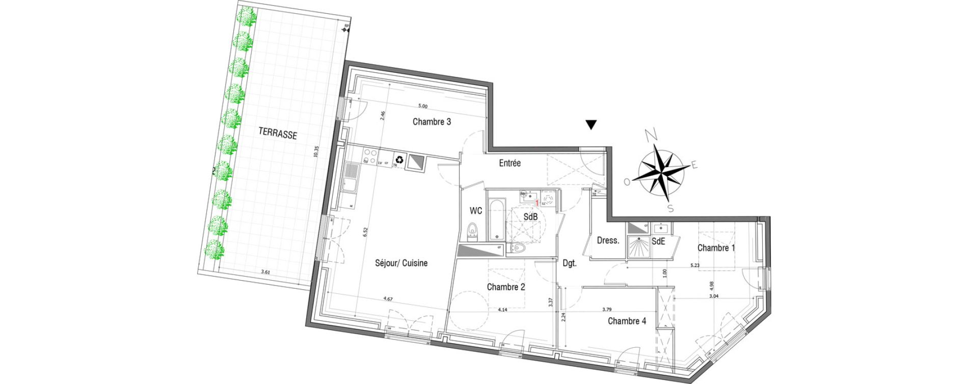 Appartement T5 de 112,05 m2 &agrave; Sannois Centre