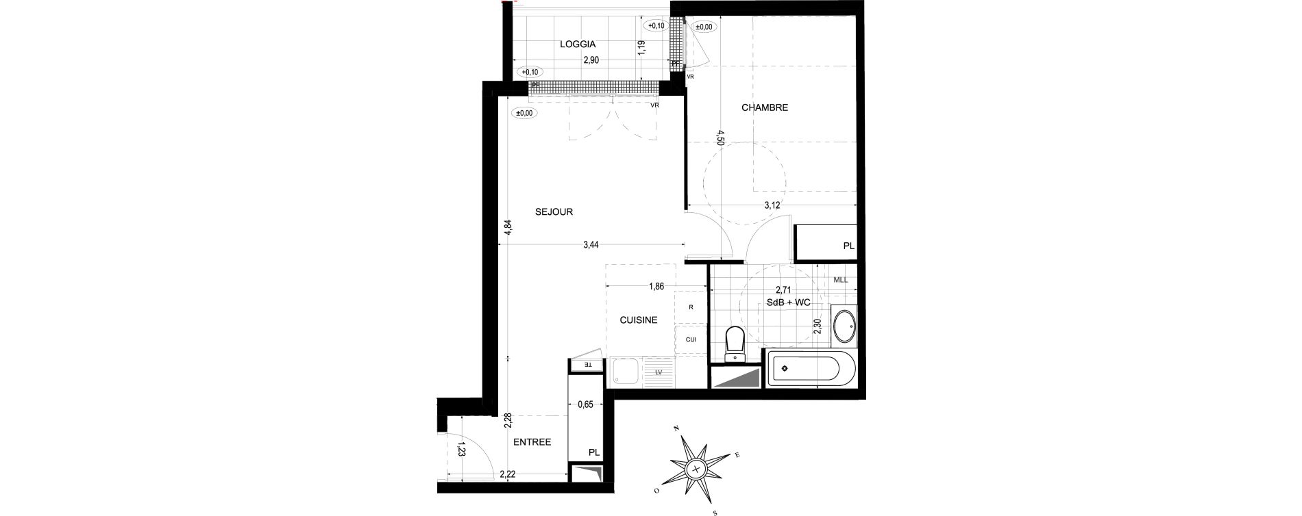 Appartement T2 de 43,53 m2 &agrave; Sannois Gabriel p&eacute;ri