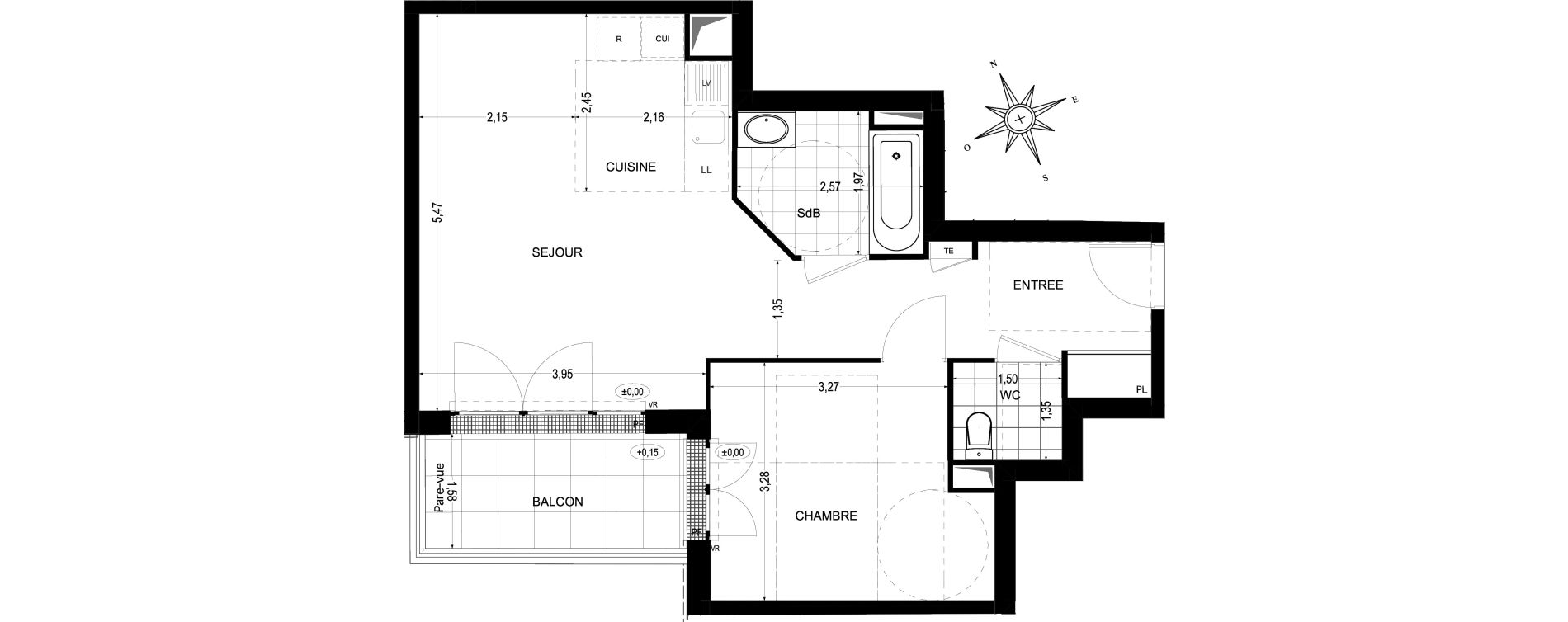 Appartement T2 de 50,51 m2 &agrave; Sannois Gabriel p&eacute;ri