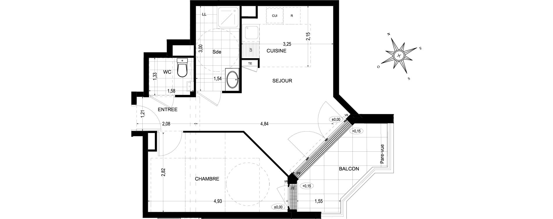 Appartement T2 de 40,54 m2 &agrave; Sannois Gabriel p&eacute;ri