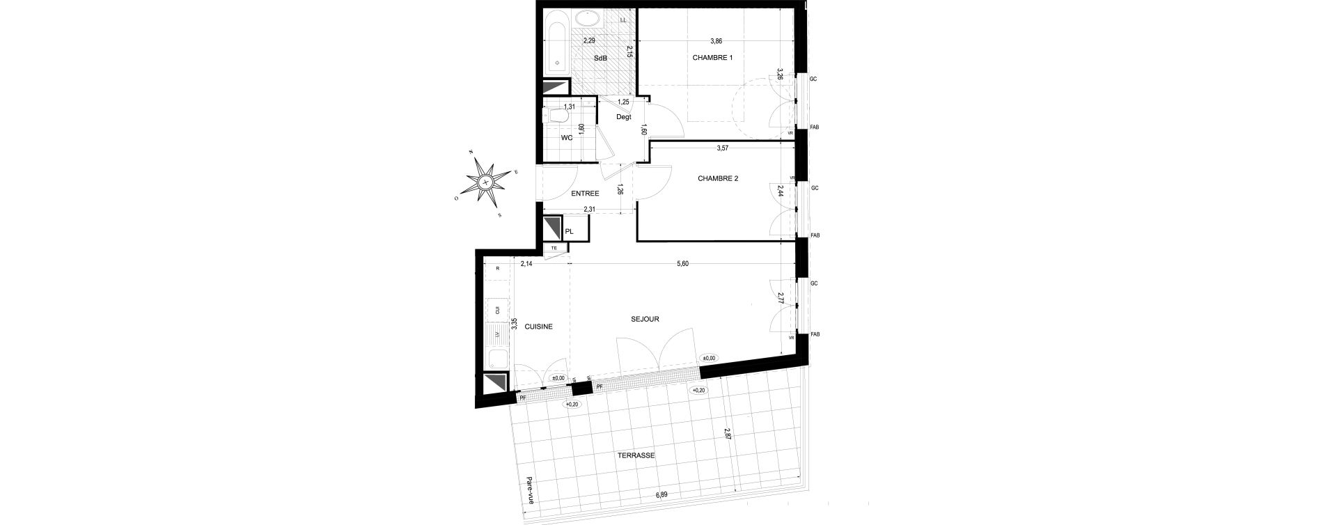 Appartement T3 de 58,58 m2 &agrave; Sannois Gabriel p&eacute;ri