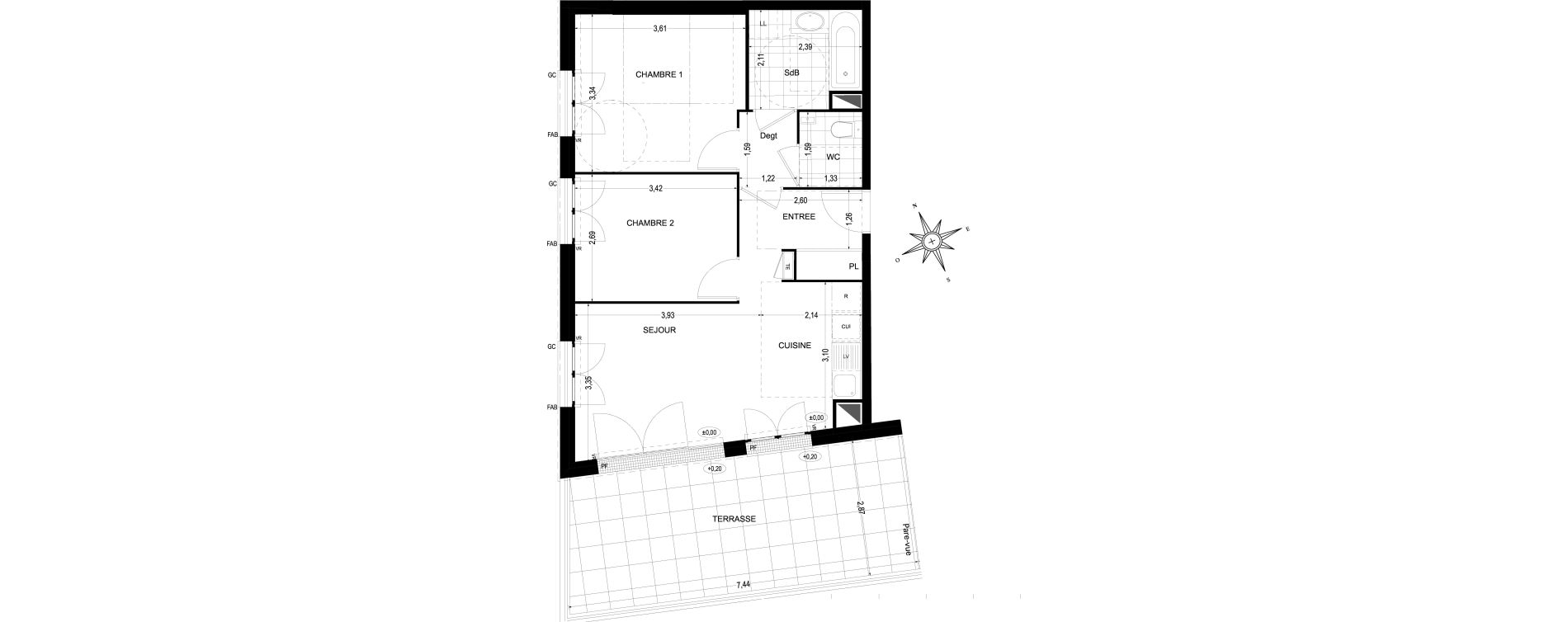 Appartement T3 de 53,36 m2 &agrave; Sannois Gabriel p&eacute;ri