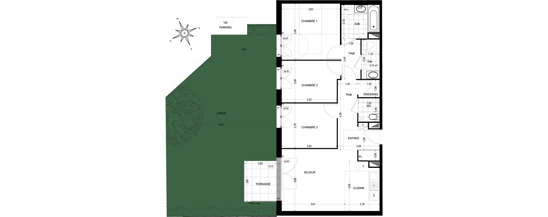 Appartement T4 de 75,11 m2 &agrave; Sannois Gabriel p&eacute;ri