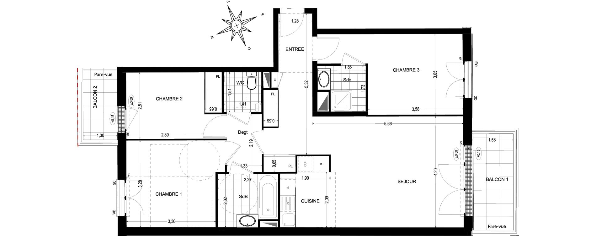 Appartement T4 de 81,35 m2 &agrave; Sannois Gabriel p&eacute;ri