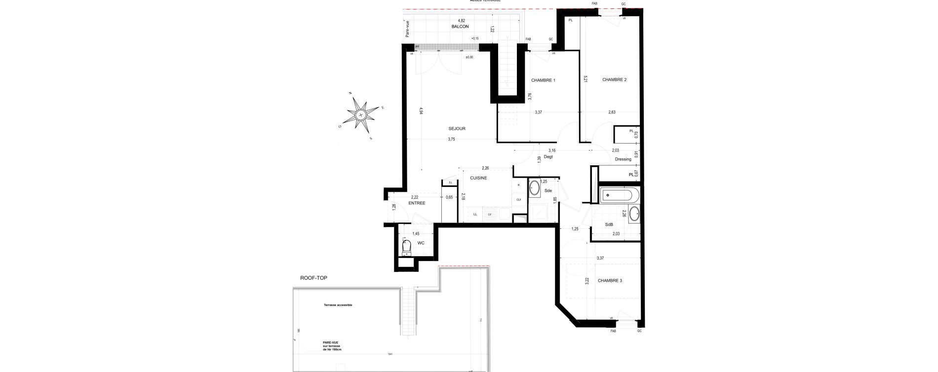 Appartement T4 de 83,82 m2 &agrave; Sannois Gabriel p&eacute;ri