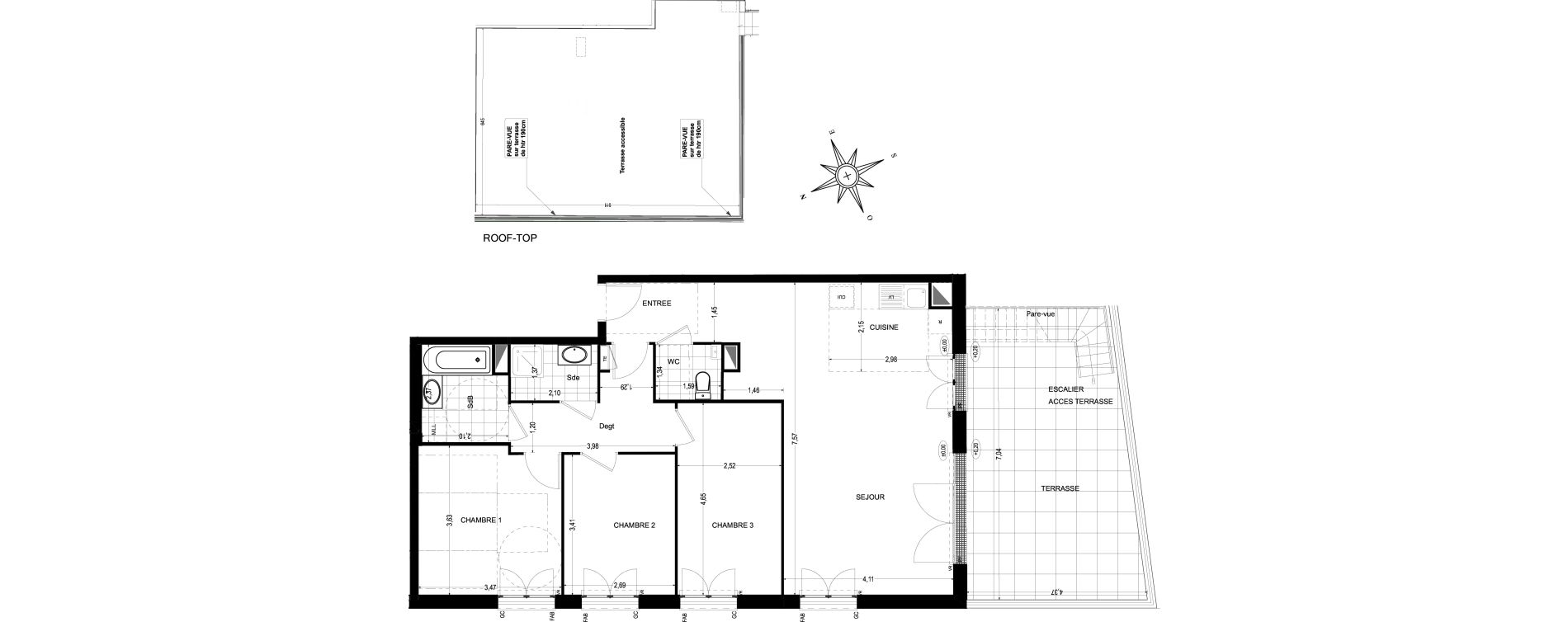 Appartement T4 de 87,95 m2 &agrave; Sannois Gabriel p&eacute;ri