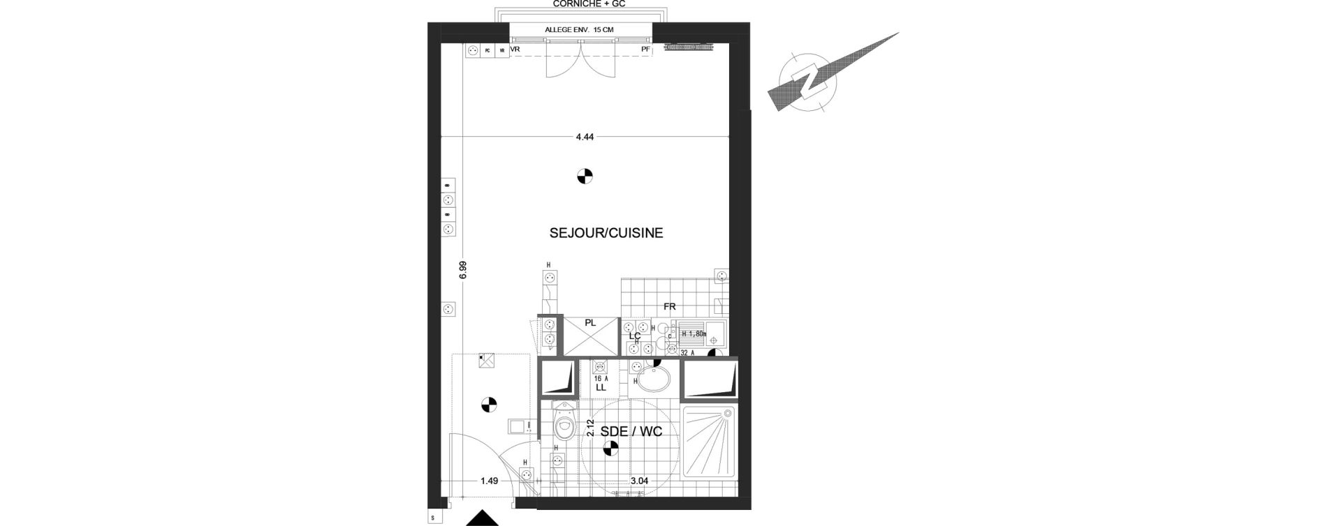 Appartement T1 de 29,82 m2 &agrave; Sannois Gabriel p&eacute;ri