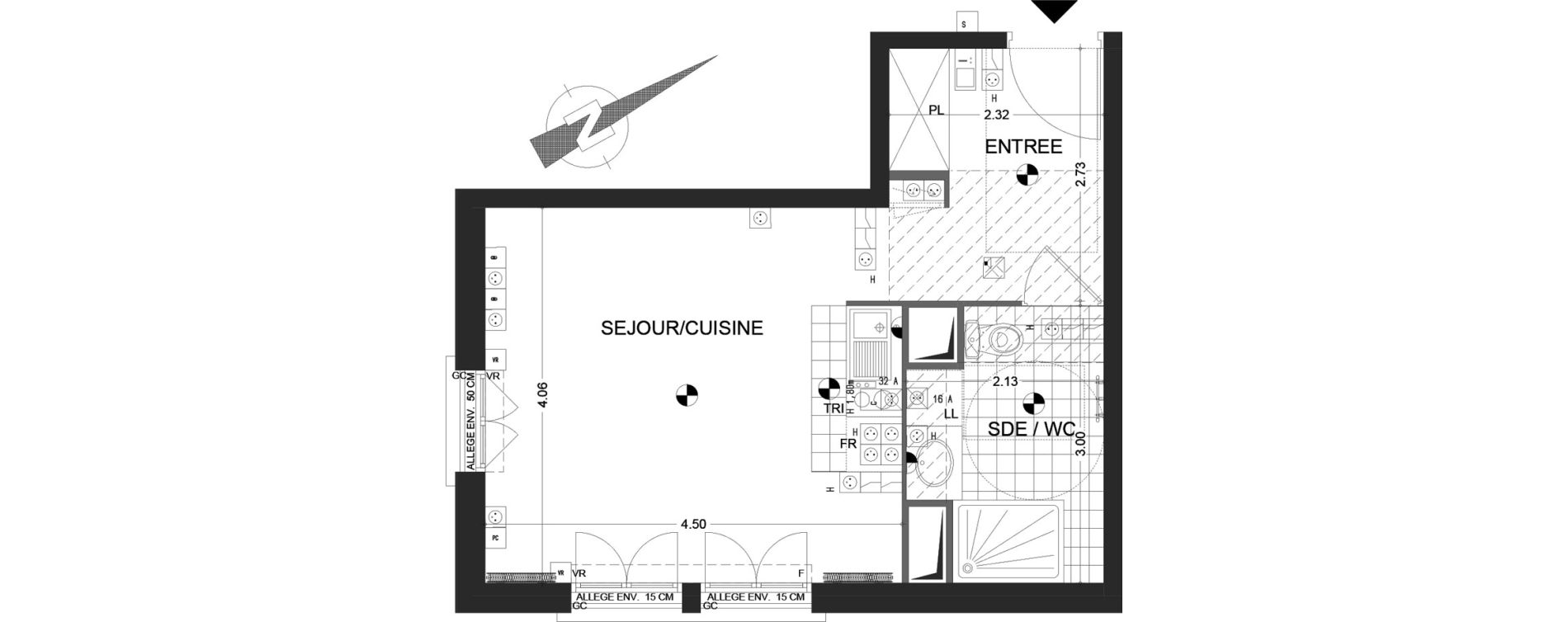Appartement T1 de 29,68 m2 &agrave; Sannois Gabriel p&eacute;ri