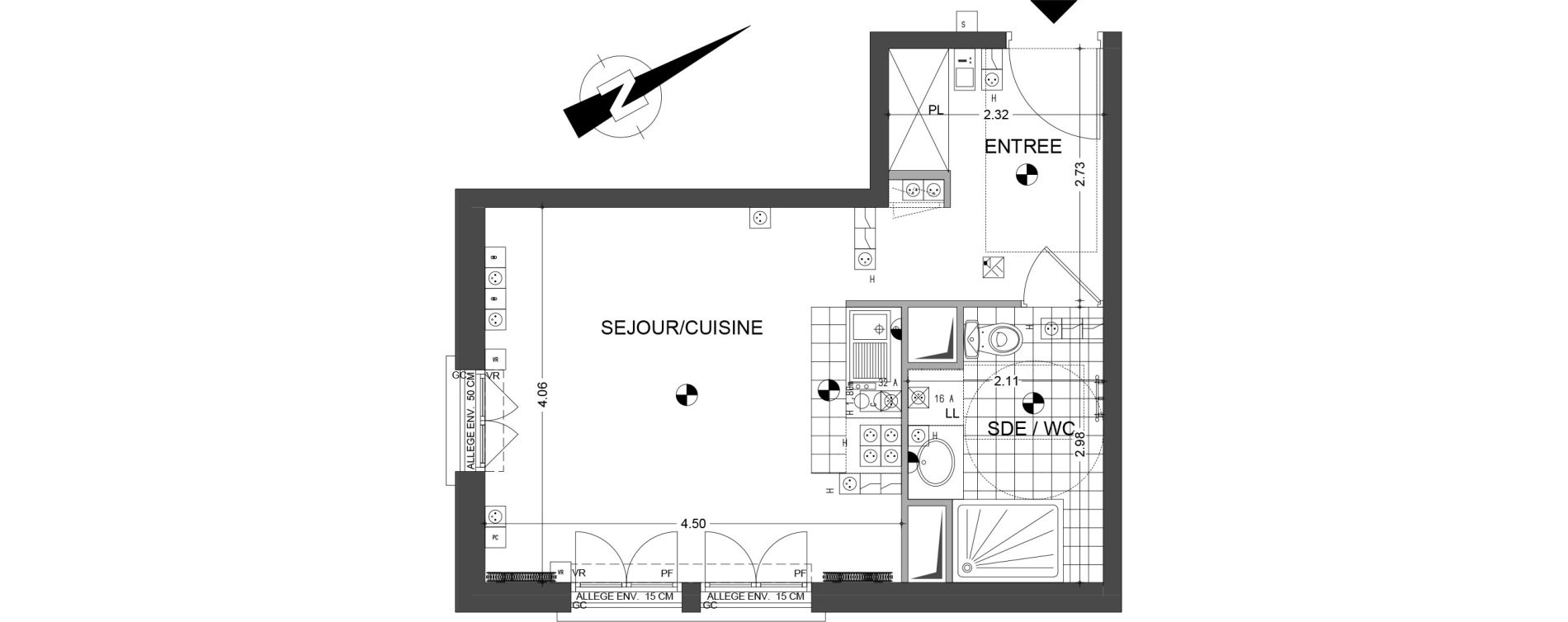 Appartement T1 de 29,61 m2 &agrave; Sannois Gabriel p&eacute;ri