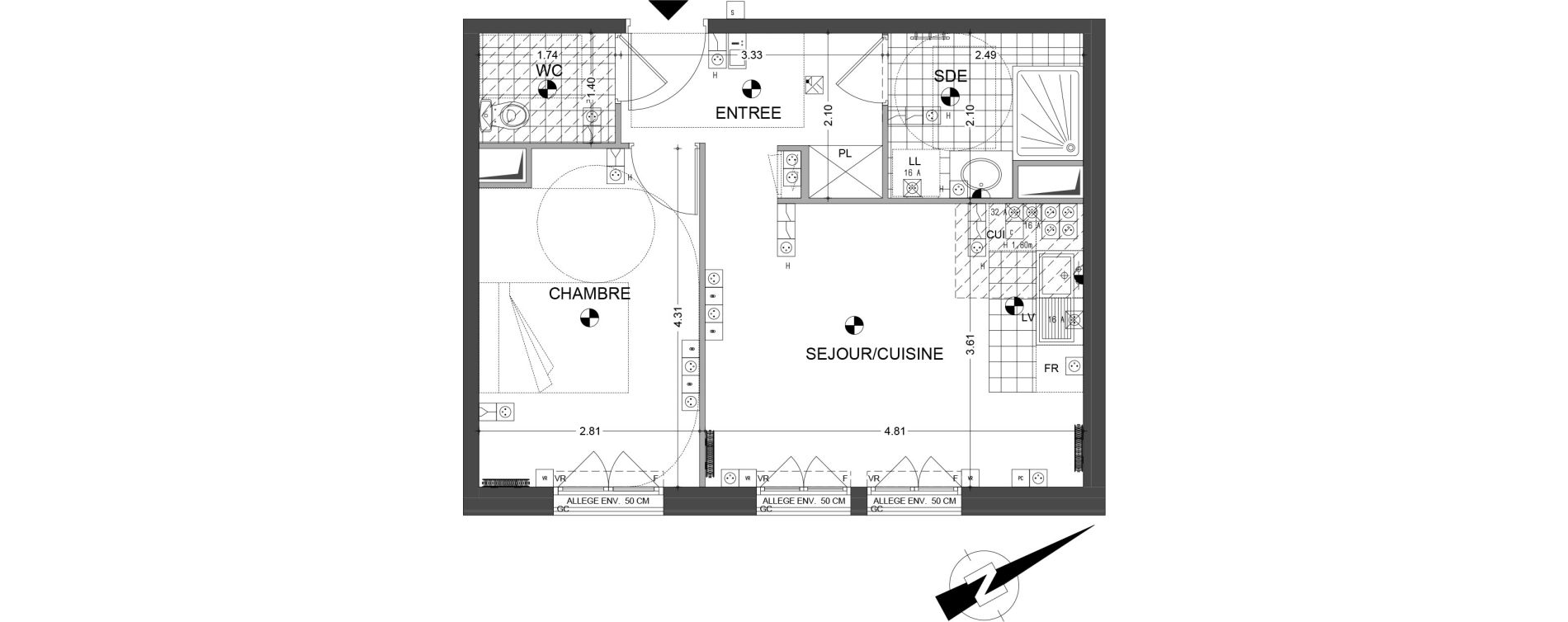 Appartement T2 de 42,40 m2 &agrave; Sannois Gabriel p&eacute;ri