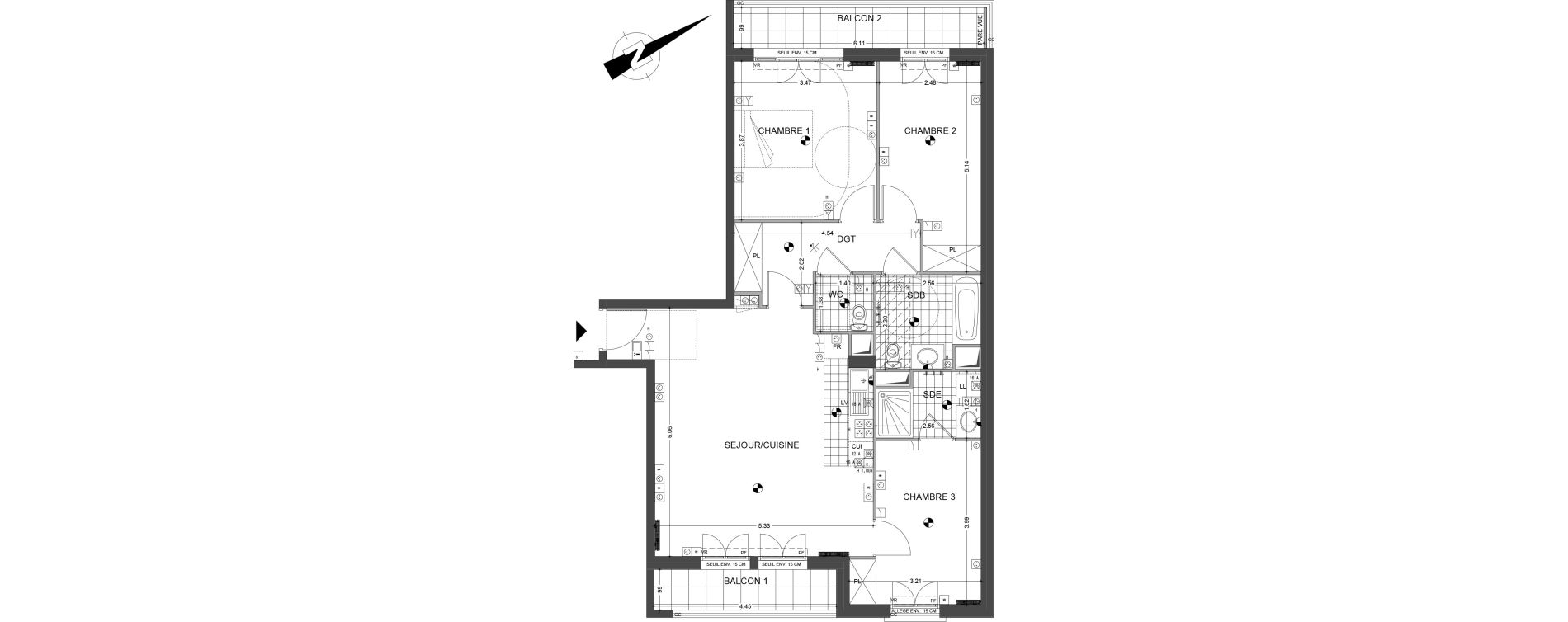 Appartement T4 de 86,06 m2 &agrave; Sannois Gabriel p&eacute;ri