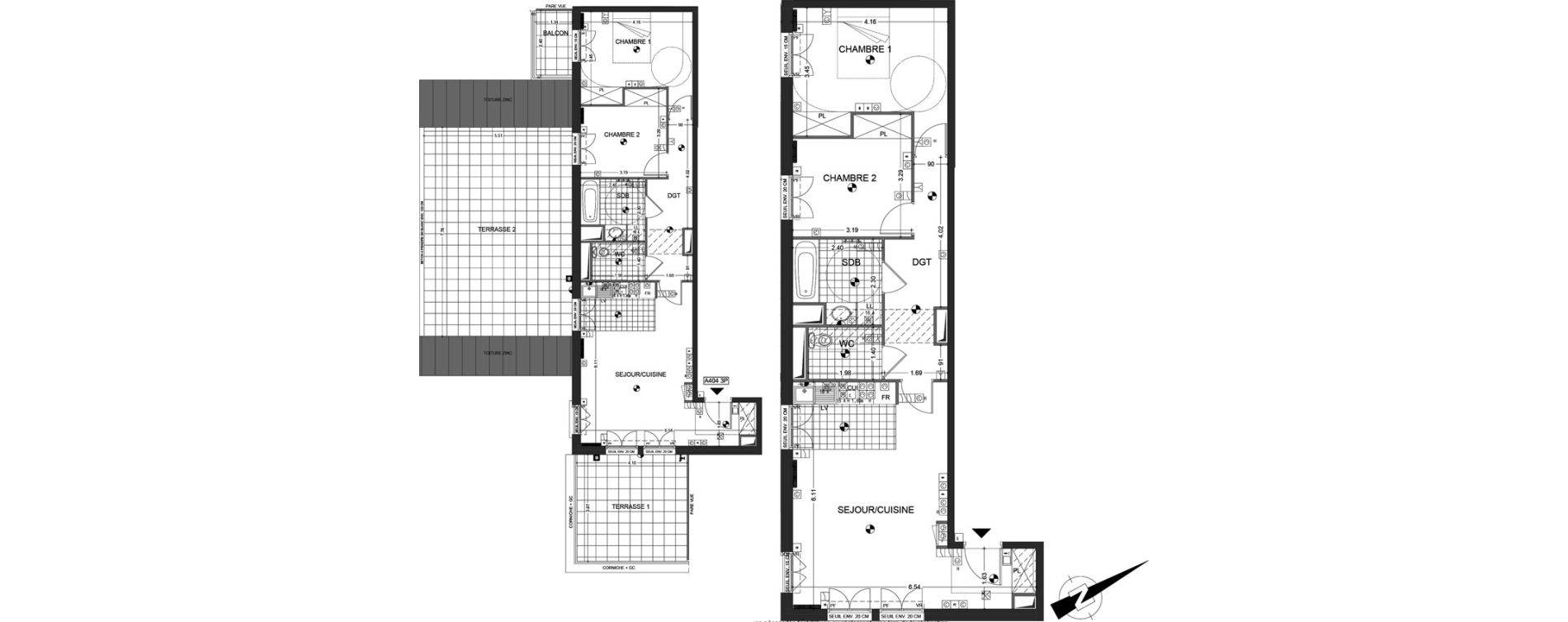 Appartement T3 de 67,65 m2 &agrave; Sannois Gabriel p&eacute;ri