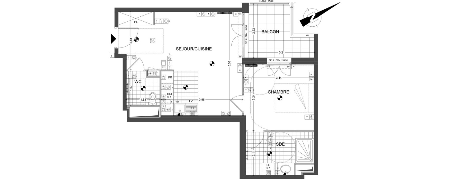 Appartement T2 de 45,70 m2 &agrave; Sannois Gabriel p&eacute;ri