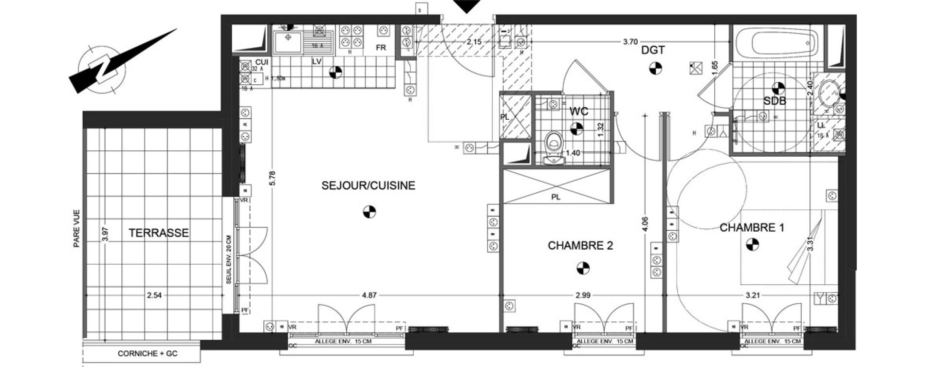 Appartement T3 de 62,30 m2 &agrave; Sannois Gabriel p&eacute;ri