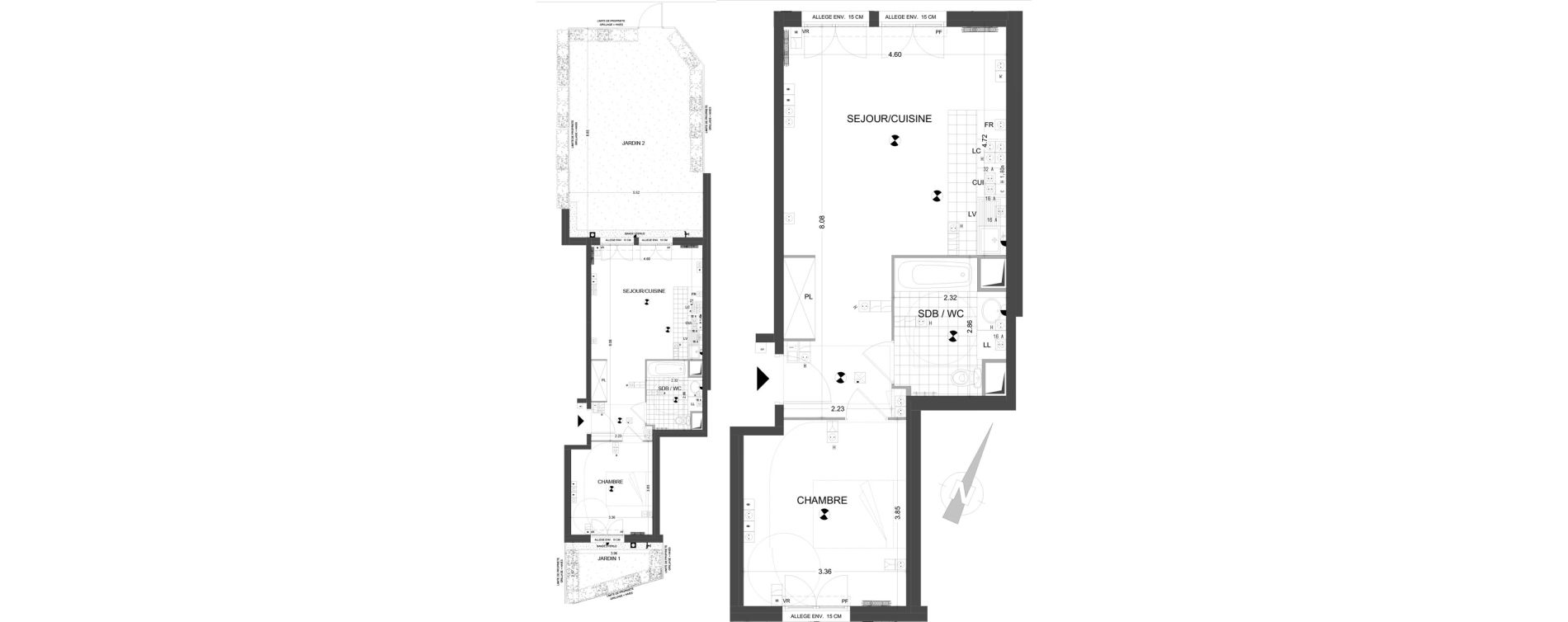 Appartement T2 de 47,61 m2 &agrave; Sannois Gabriel p&eacute;ri