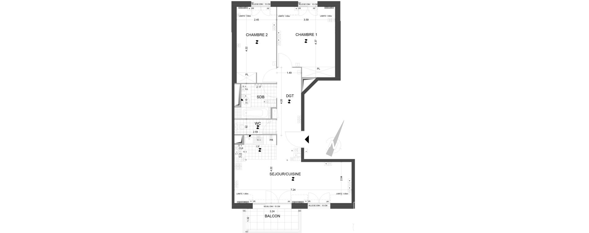 Appartement T3 de 60,84 m2 &agrave; Sannois Gabriel p&eacute;ri