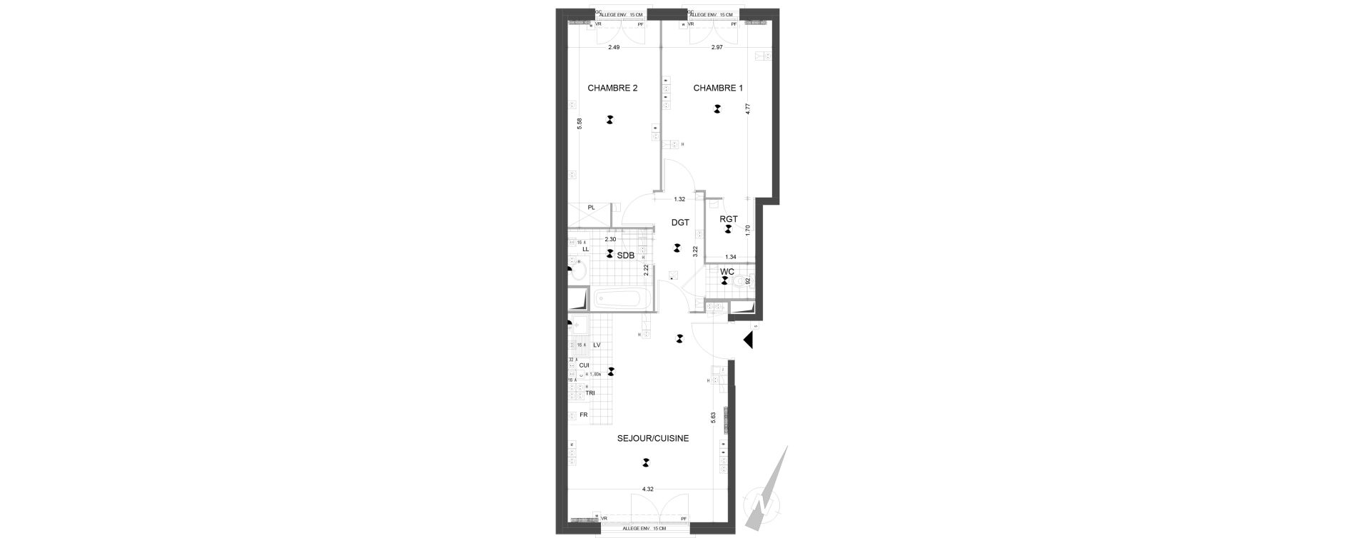 Appartement T3 de 64,38 m2 &agrave; Sannois Gabriel p&eacute;ri