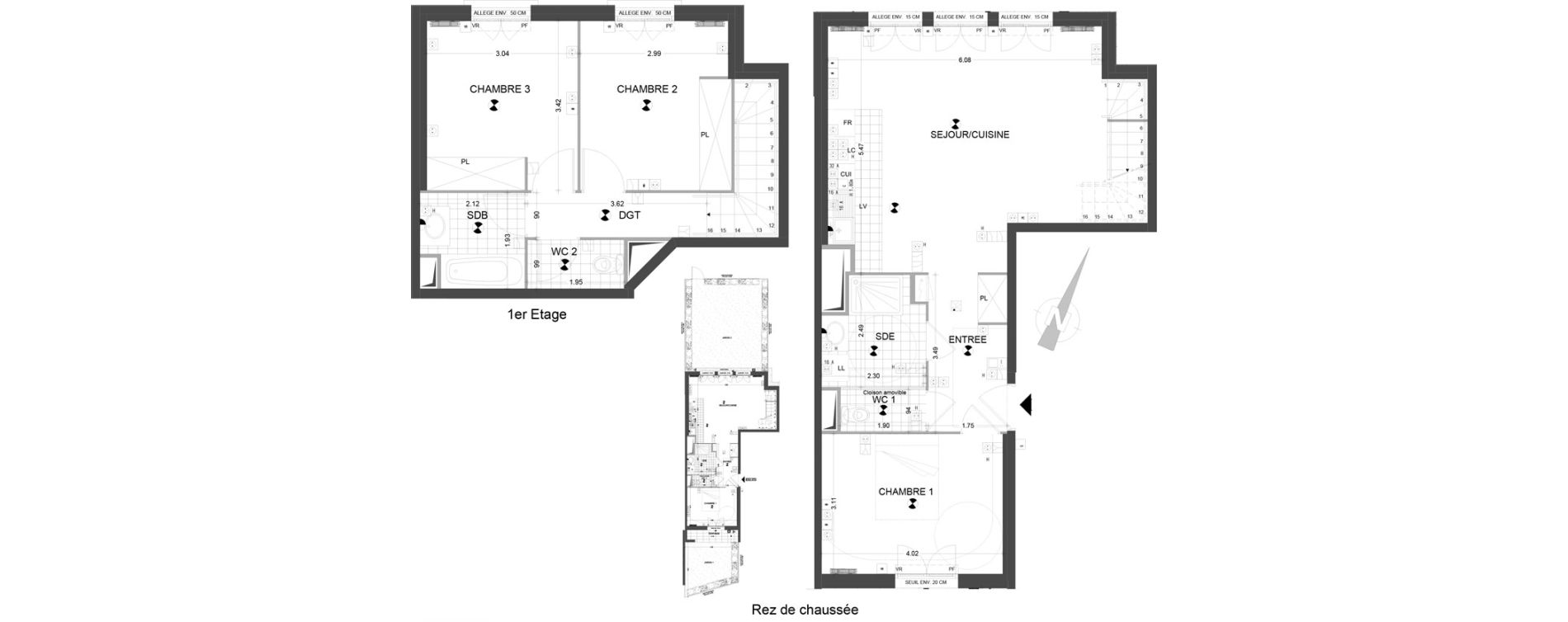 Duplex T4 de 86,88 m2 &agrave; Sannois Gabriel p&eacute;ri
