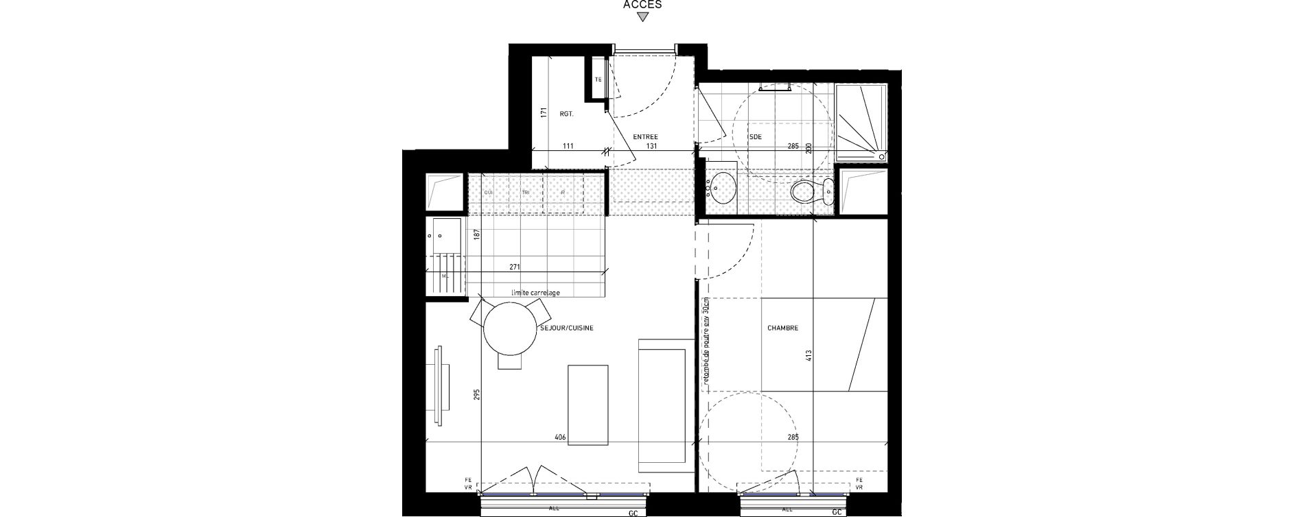 Appartement T2 de 39,80 m2 &agrave; Sannois Centre