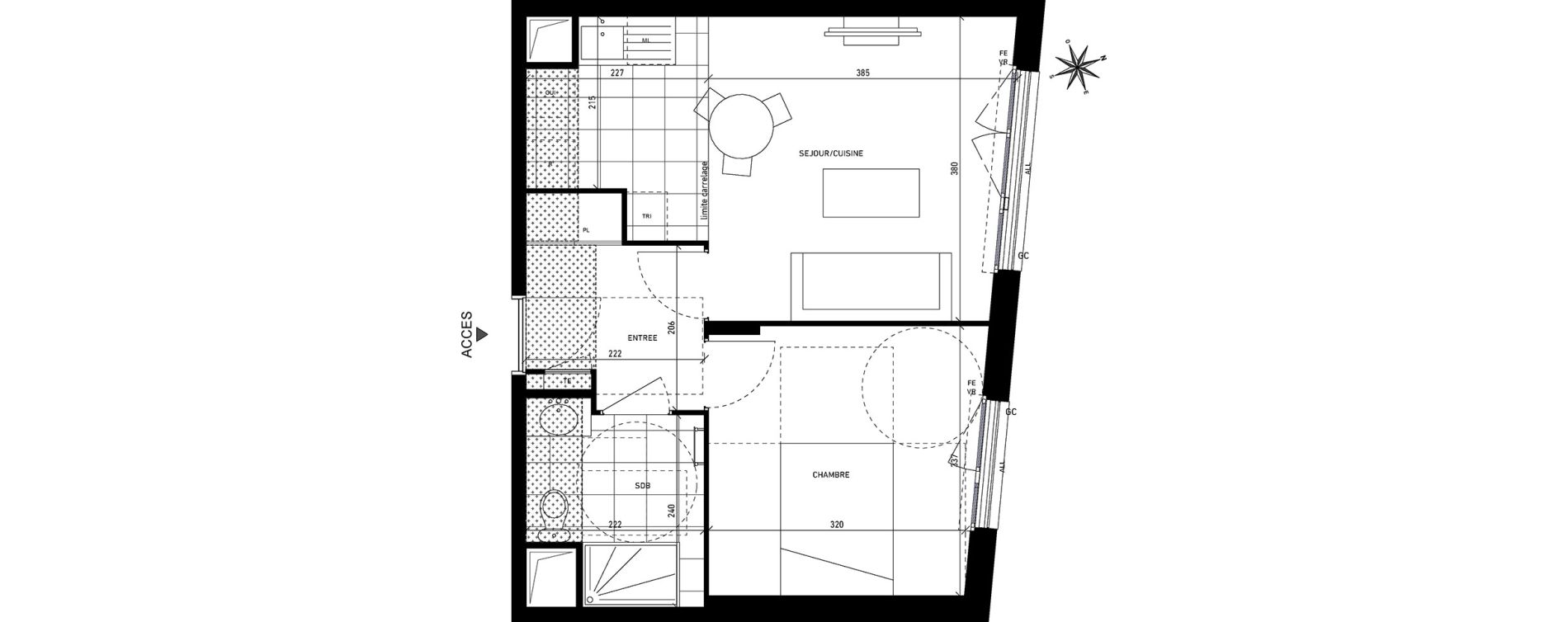 Appartement T2 de 40,12 m2 &agrave; Sannois Centre