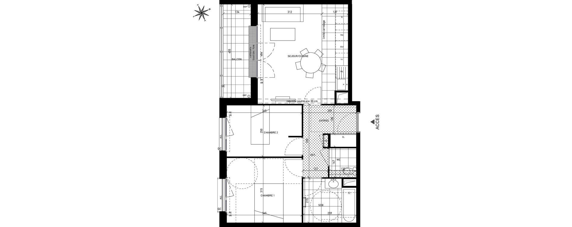 Appartement T3 de 55,36 m2 &agrave; Sannois Centre