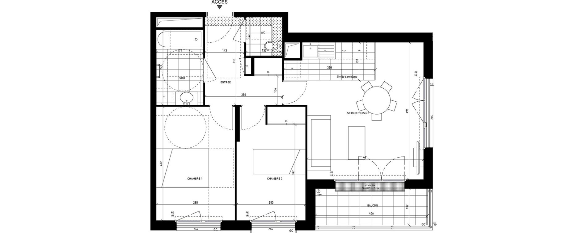 Appartement T3 de 57,43 m2 &agrave; Sannois Centre