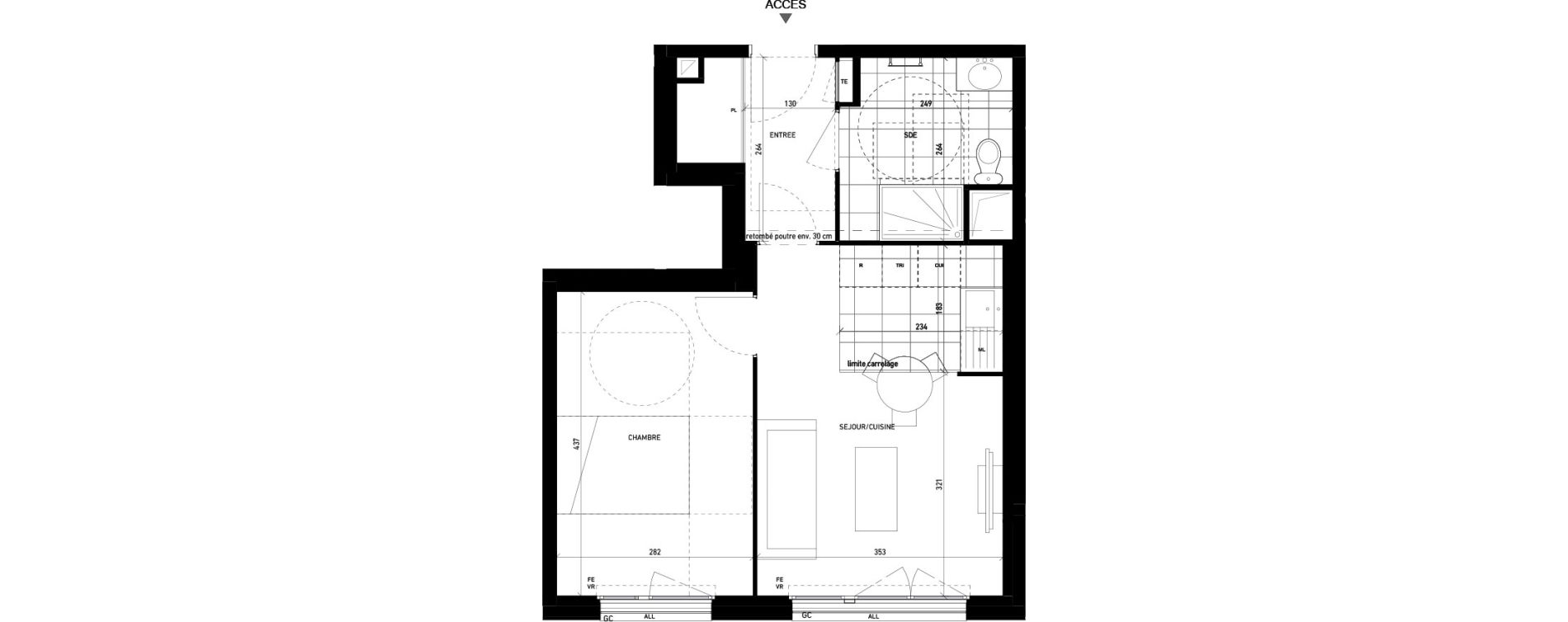 Appartement T2 de 40,66 m2 &agrave; Sannois Centre