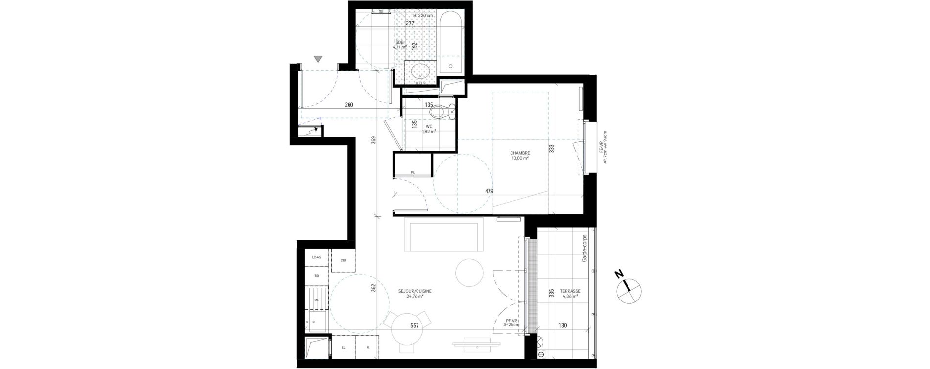Appartement T2 de 44,35 m2 &agrave; Sannois Poirier baron