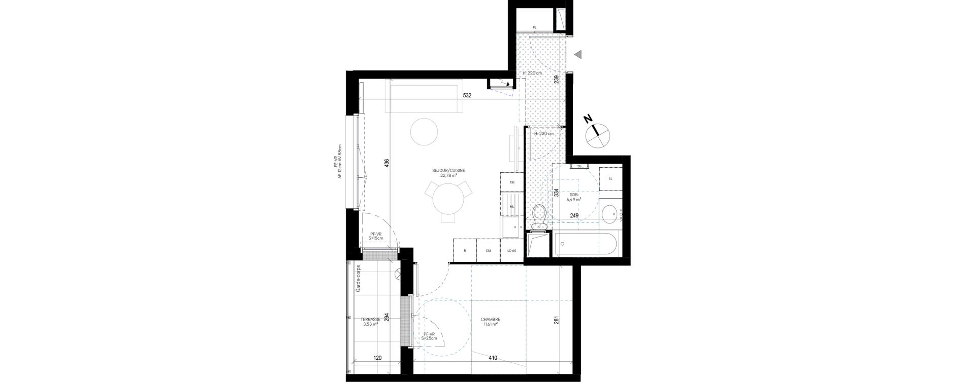 Appartement T2 de 40,88 m2 &agrave; Sannois Poirier baron