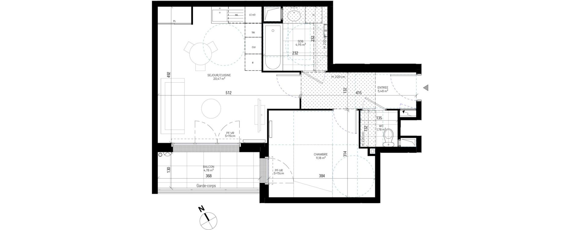 Appartement T2 de 43,86 m2 &agrave; Sannois Poirier baron