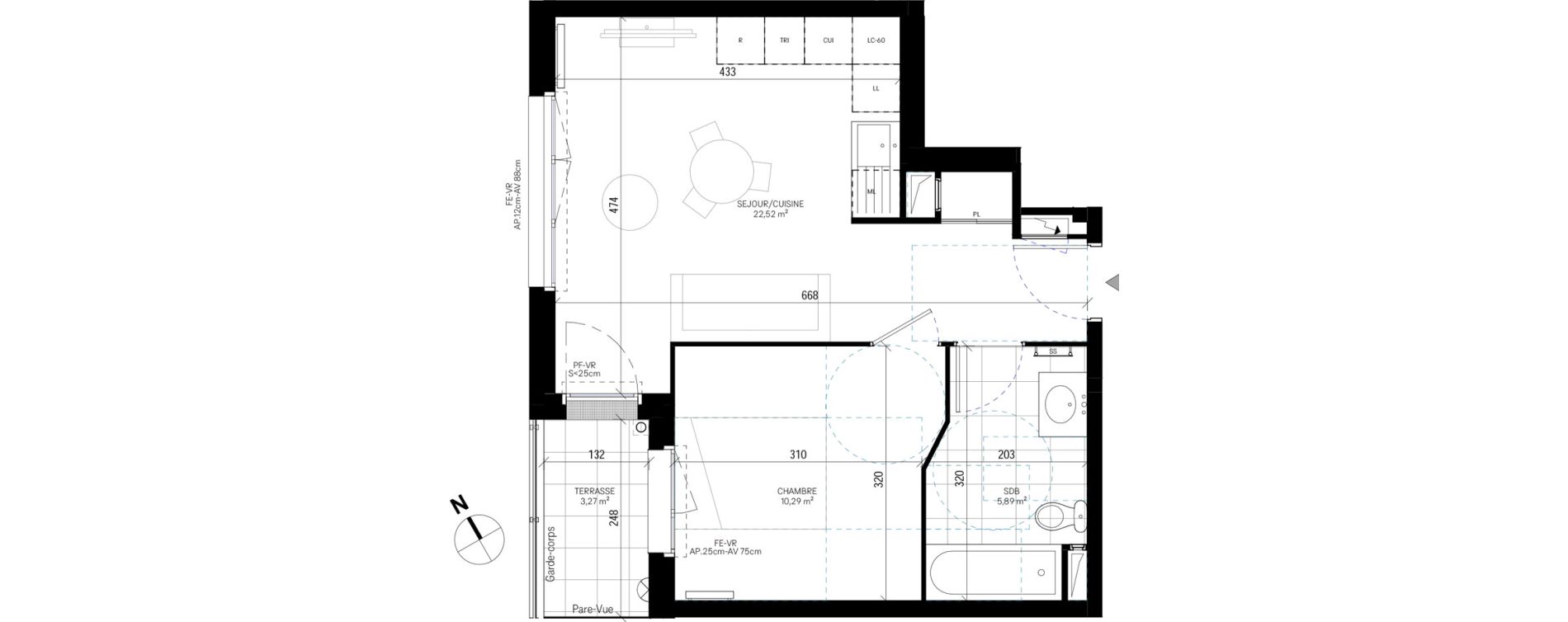Appartement T2 de 38,70 m2 &agrave; Sannois Poirier baron