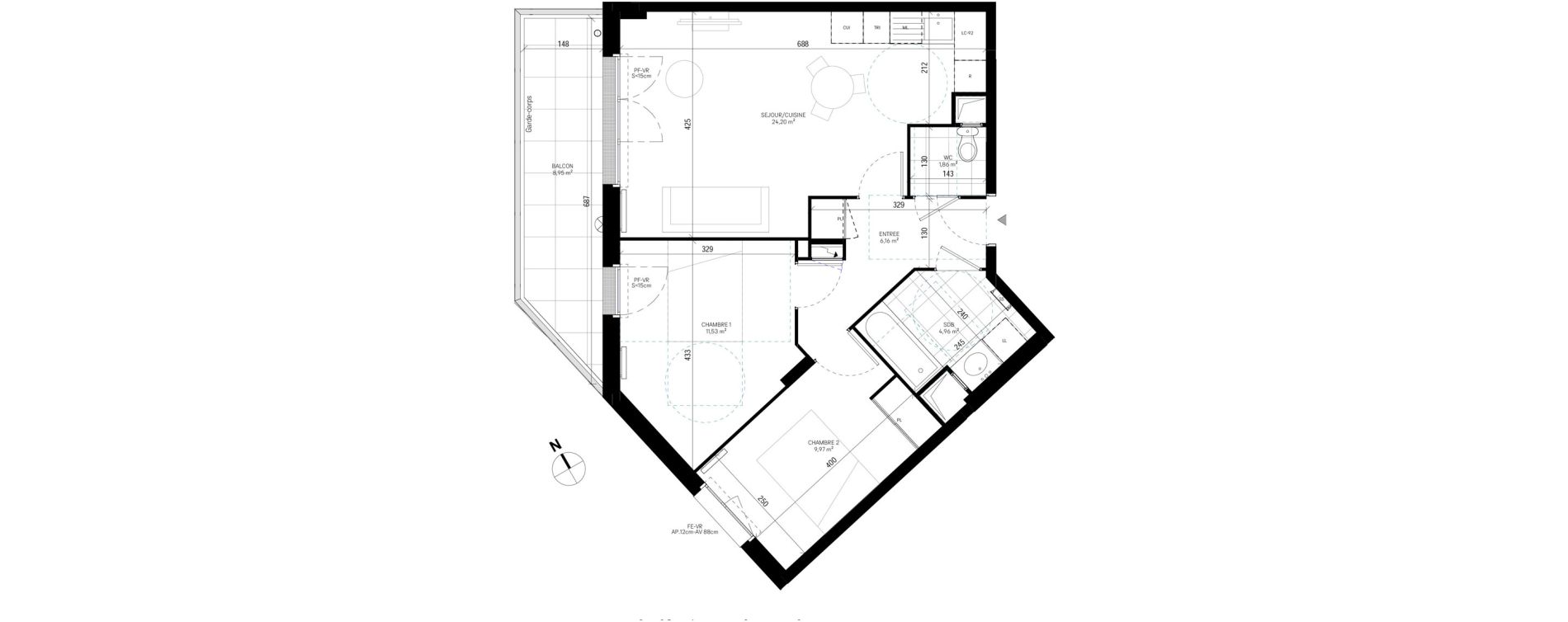 Appartement T3 de 58,68 m2 &agrave; Sannois Poirier baron